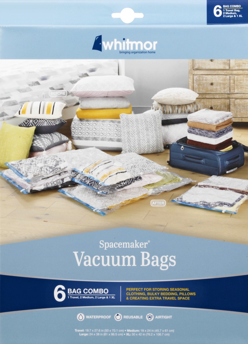 slide 11 of 11, Whitmor Spacemaker Vacuum Bags - Assorted, 6 ct
