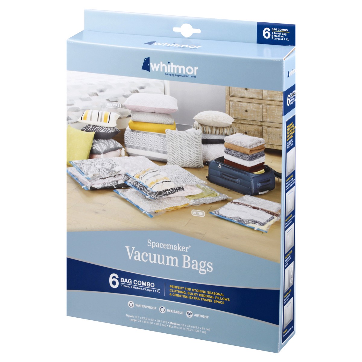 slide 4 of 11, Whitmor Spacemaker Vacuum Bags - Assorted, 6 ct
