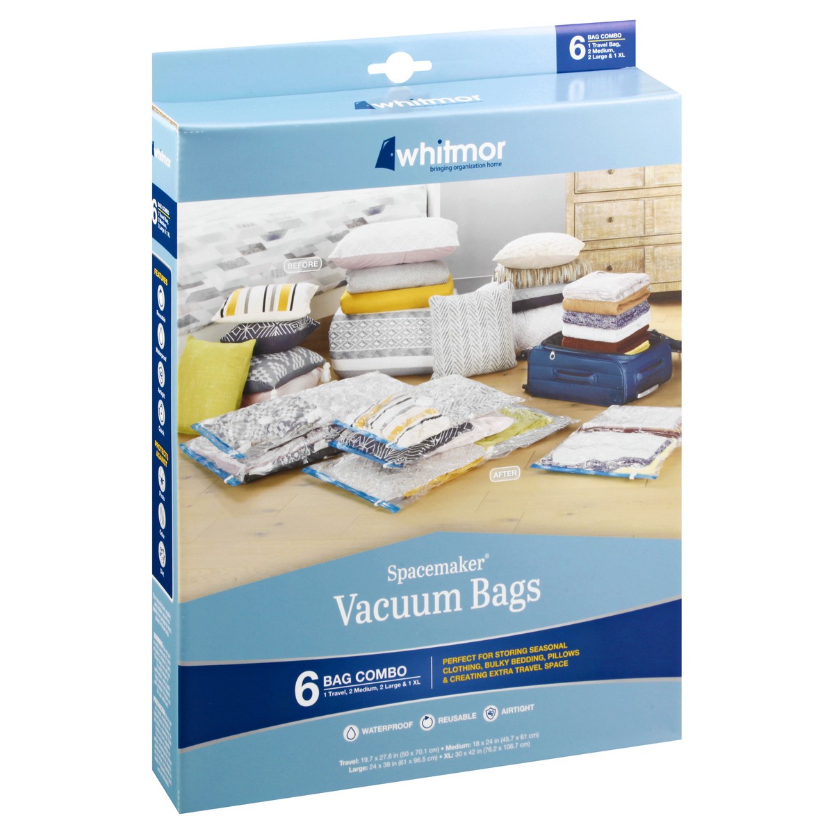 slide 9 of 11, Whitmor Spacemaker Vacuum Bags - Assorted, 6 ct