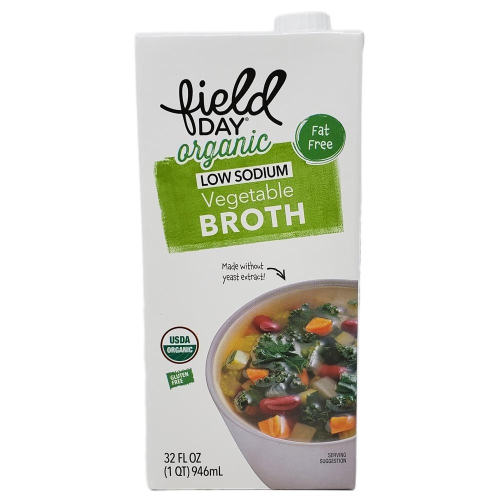 slide 1 of 1, Field Day Organic Low Sodium Vegetable Broth, 32 oz