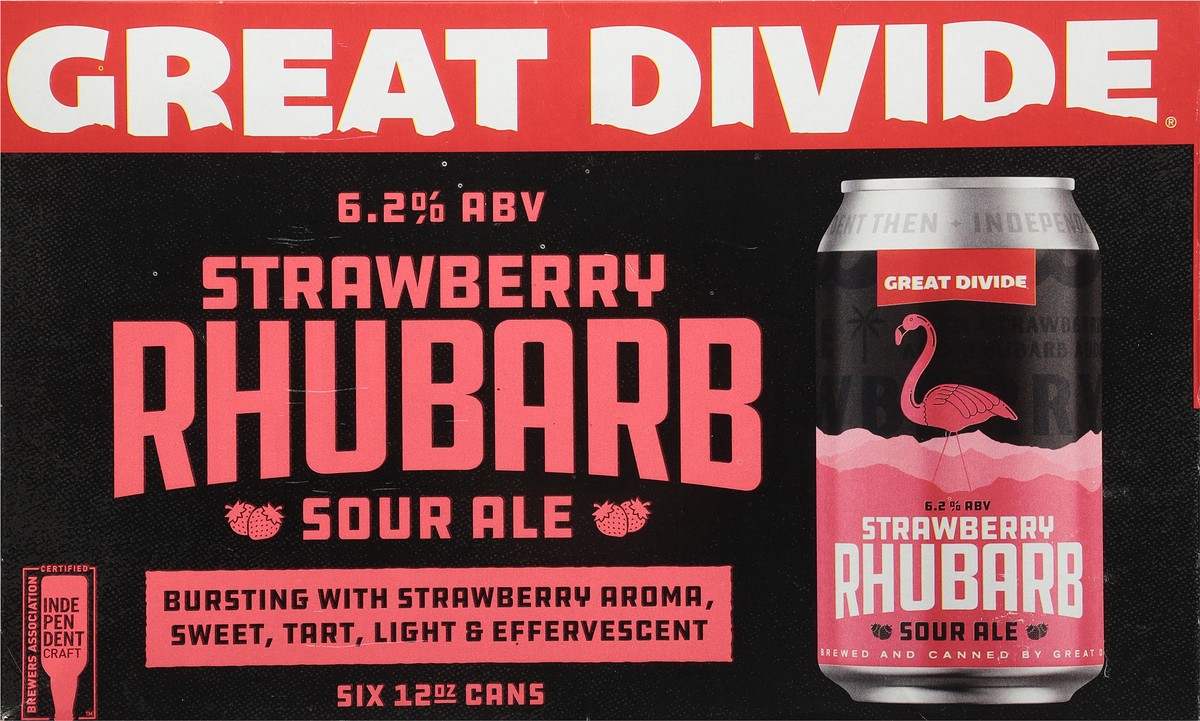 slide 2 of 9, Great Divide Brewing Co. Great Divide Strawberry Rhubarb Beer 6 Pack 12 Ounce Cans, 72 oz