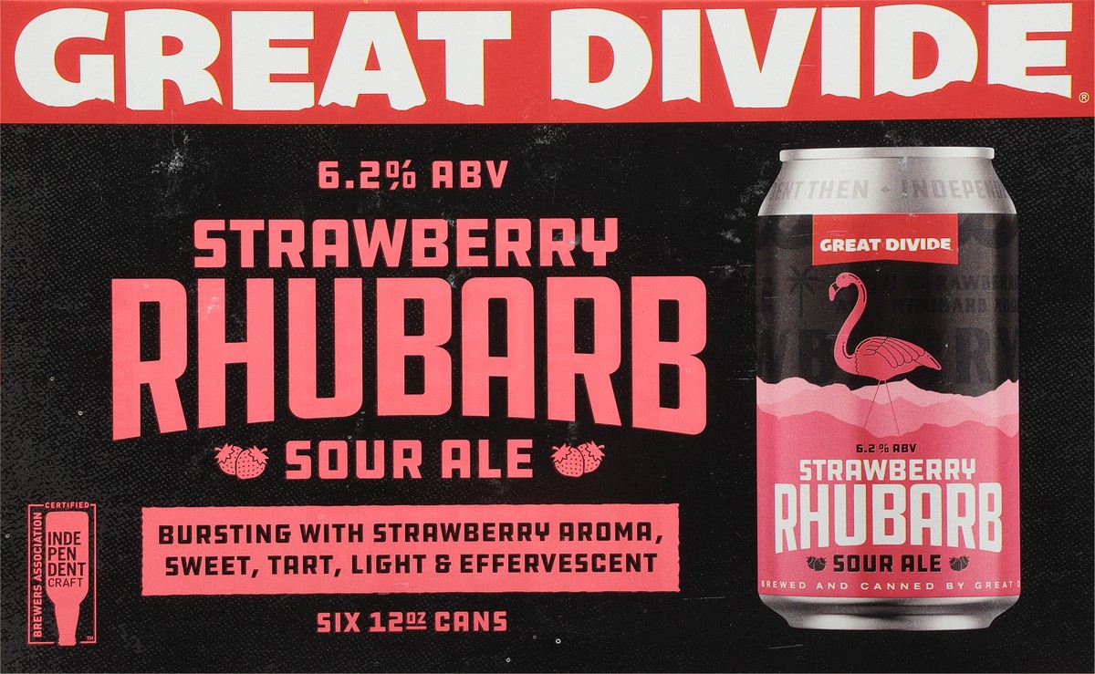 slide 3 of 9, Great Divide Brewing Co. Great Divide Strawberry Rhubarb Beer 6 Pack 12 Ounce Cans, 72 oz