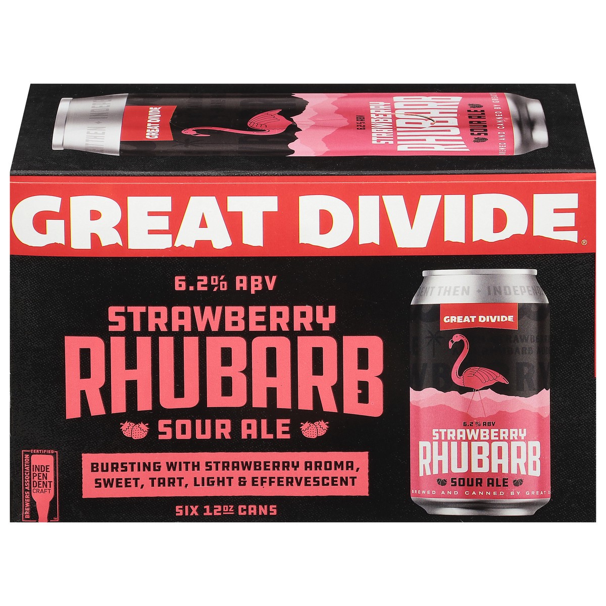 slide 4 of 9, Great Divide Brewing Co. Great Divide Strawberry Rhubarb Beer 6 Pack 12 Ounce Cans, 72 oz