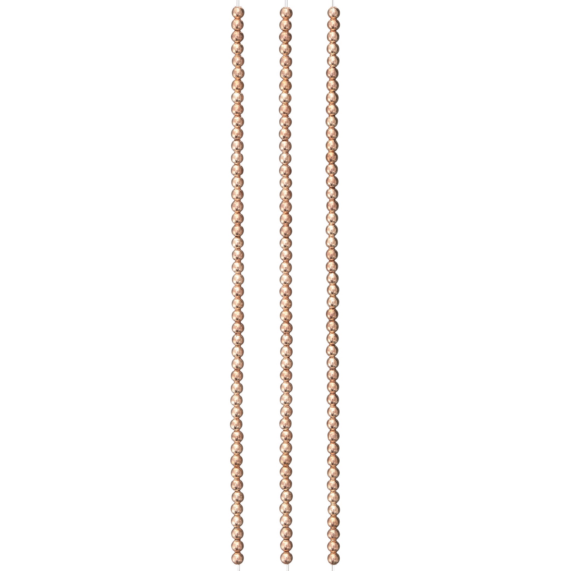 slide 2 of 3, Rose Gold Copper Small Round Beads, 3mm By Bead Landing, 3 mm
