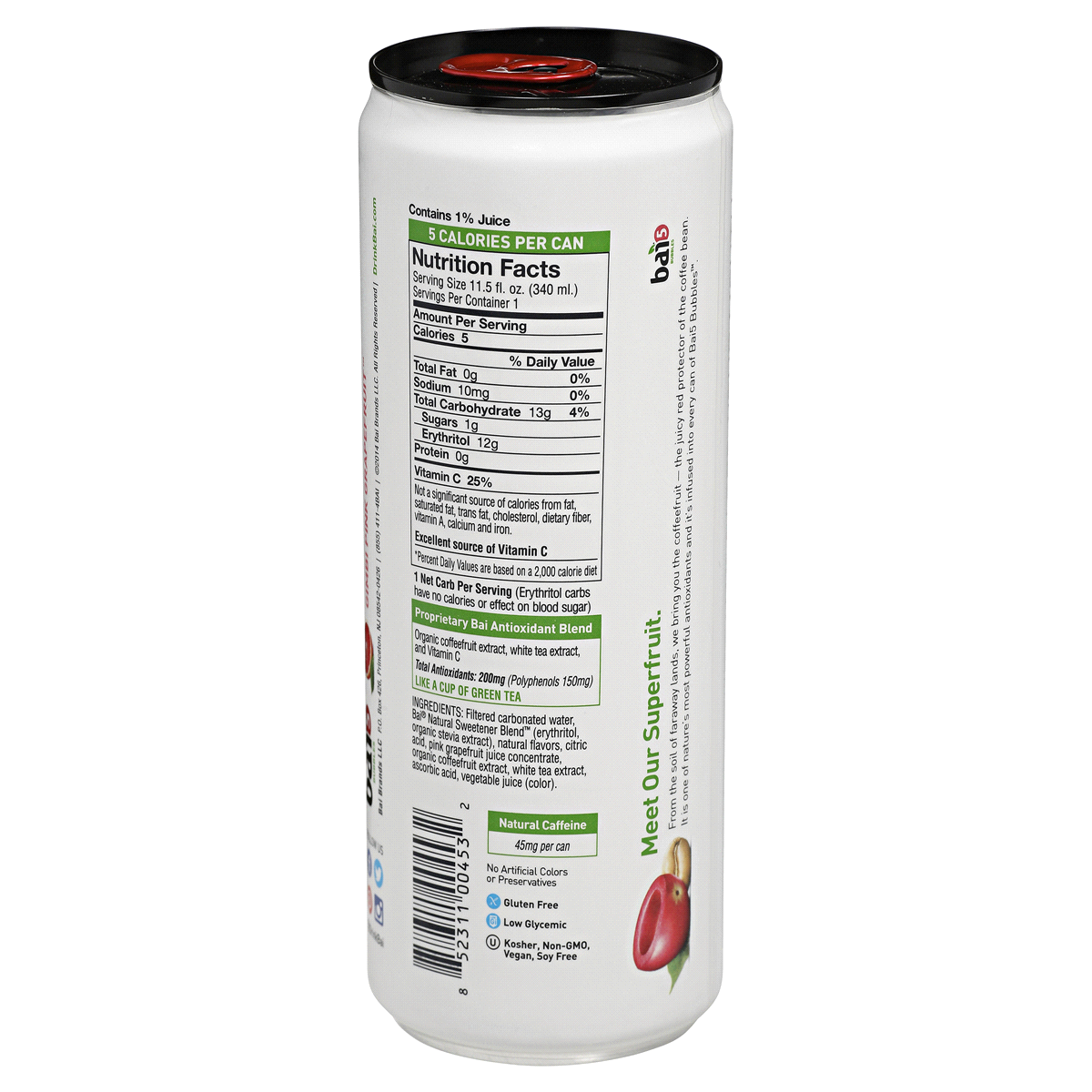 slide 3 of 4, Bai Bubbles Gimbi Pink Grapefruit Sparkling Antioxidant Infused Beverage, 11.5 fl oz