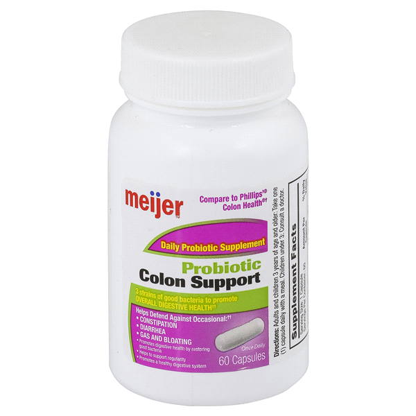 slide 1 of 3, Meijer Probiotic Colon Support, 60 ct