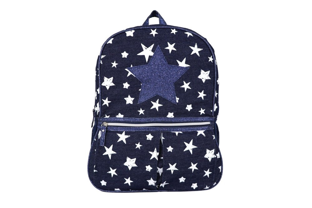 slide 2 of 2, Cudlie Fashion Backpack - Glitter Denim Stars, 1 ct