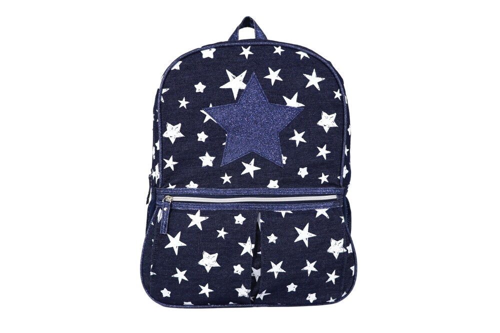 slide 1 of 1, Cudlie Fashion Backpack - Glitter Denim Stars, 1 ct