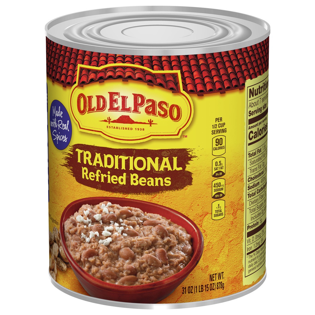 slide 6 of 9, Old El Paso Traditional Refried Beans, Value Size, 31 oz., 31 oz