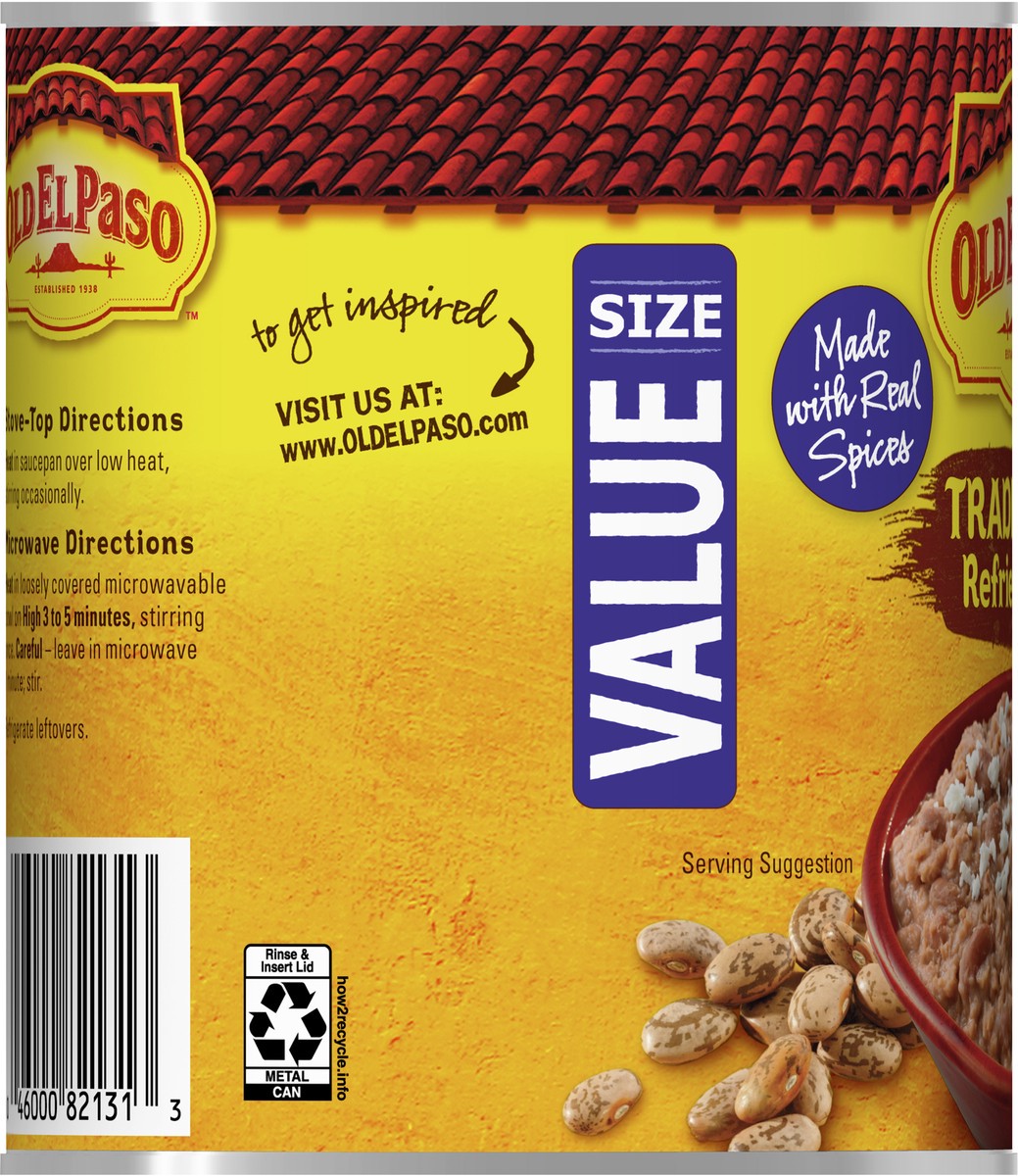 slide 9 of 9, Old El Paso Traditional Refried Beans, Value Size, 31 oz., 31 oz