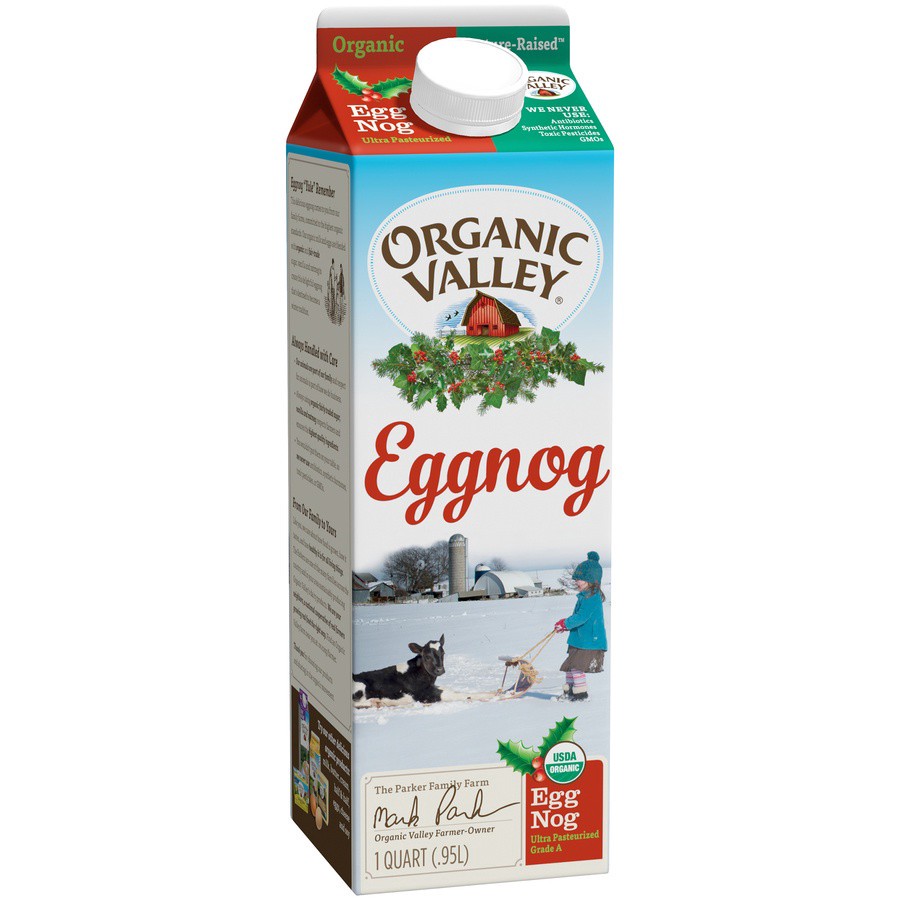 slide 2 of 3, Organic Valley Ultra Pasteurized Eggnog, 1 qt