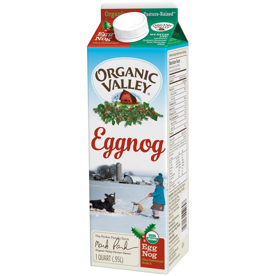 slide 3 of 3, Organic Valley Ultra Pasteurized Eggnog, 1 qt