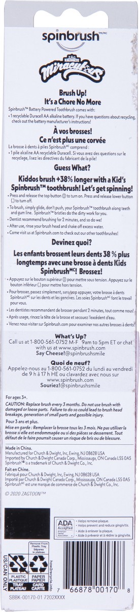 slide 10 of 11, Spinbrush Soft Miraculous Powered Toothbrush 1 ea, 1 ct
