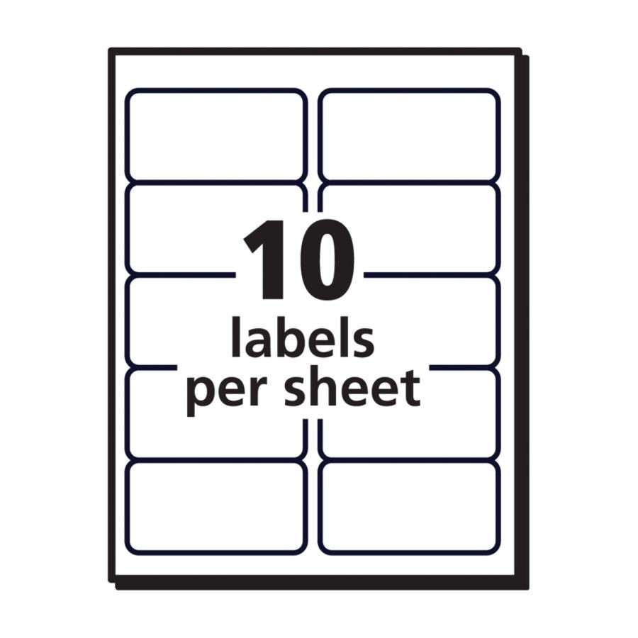 slide 2 of 10, Avery Weatherproof Laser Mailing Labels with Trueblock Technology, 5523, White, 500 ct