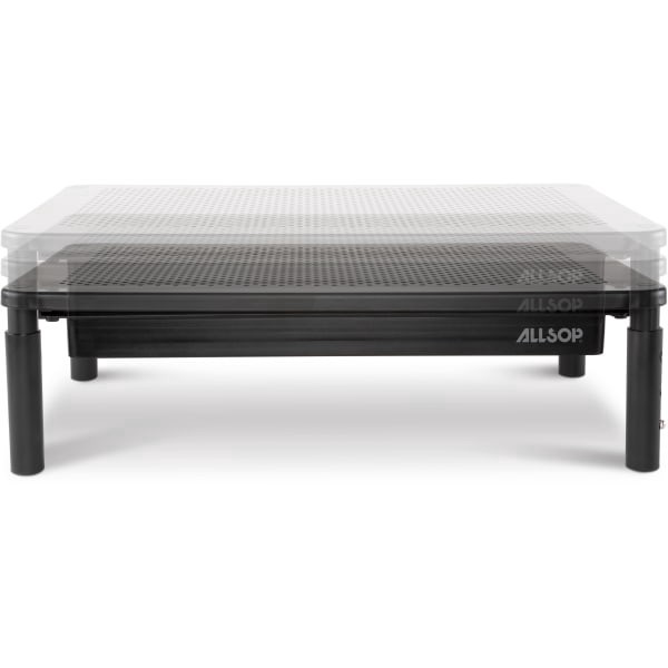 slide 3 of 5, Allsop Metal Art Tri-Level Monitor Stand - Up To 27"" Screen Support - 30 Lb Load Capacity - Powder Coated - Metal - Black, 1 ct