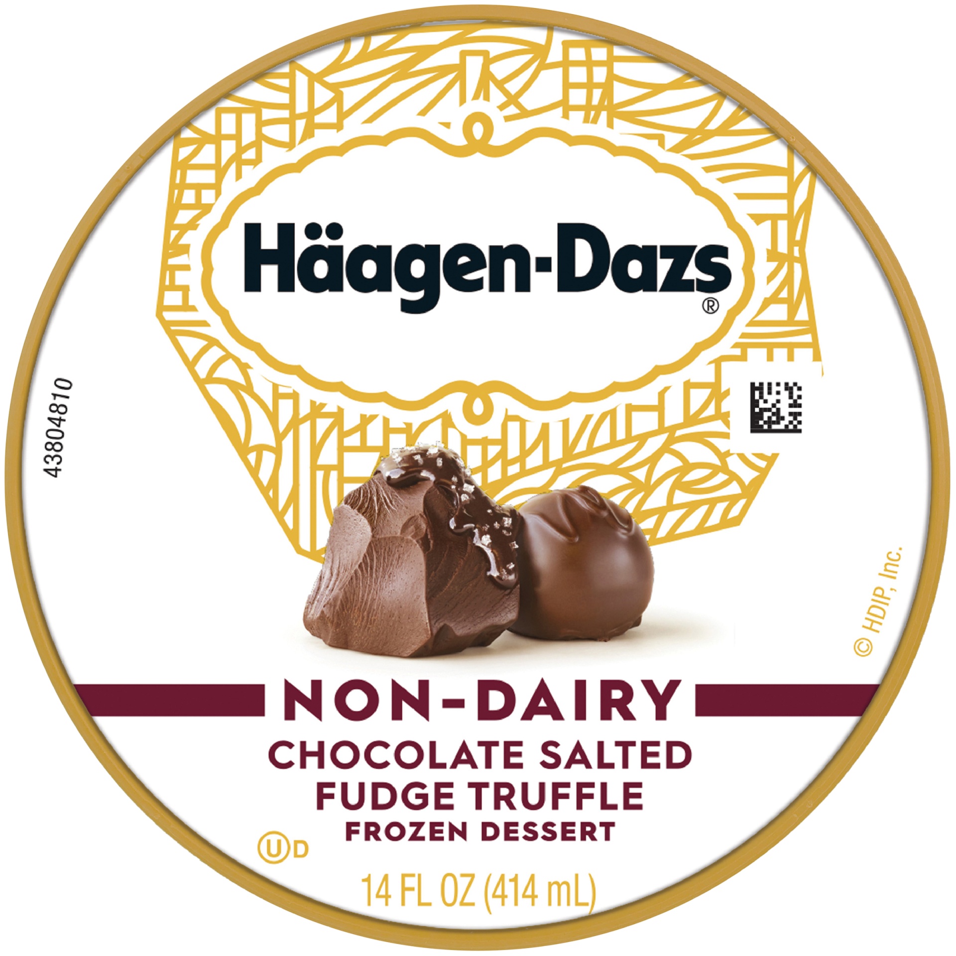 slide 5 of 7, Haagen-Dazs Non-Dairy Chocolate Salted Fudge Truffle Frozen Dessert, 14 fl oz