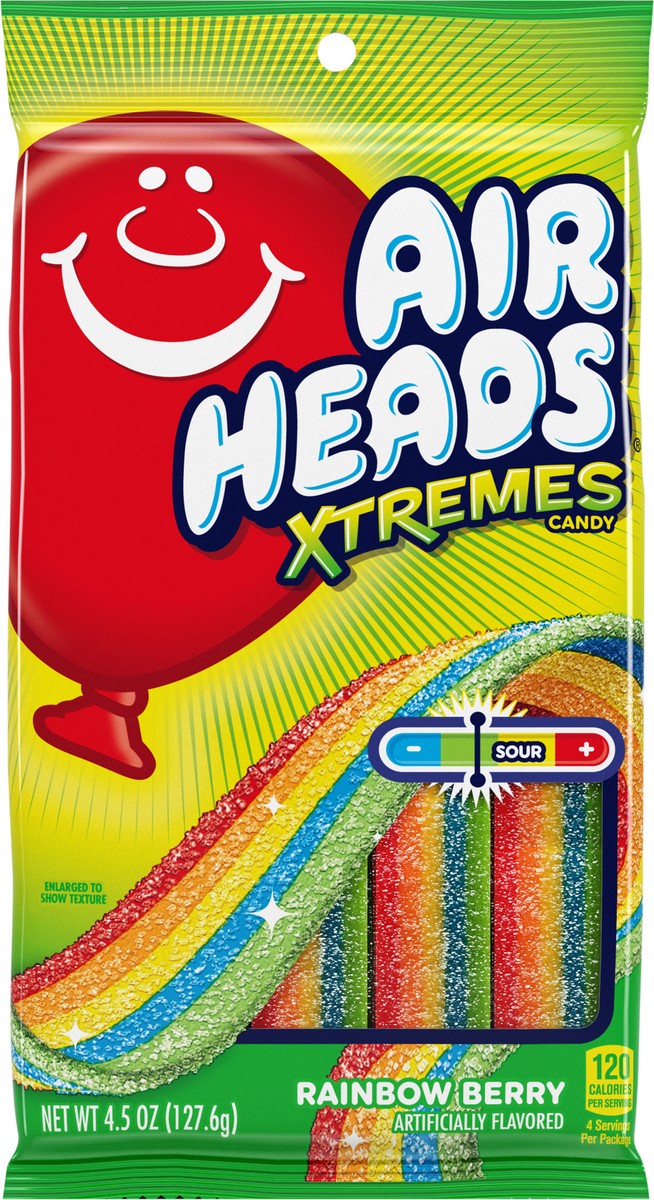slide 3 of 3, Airheads Xtremes Sweetly Sour Candy Belts Peg Bag, Rainbow Berry flavor, 4.5 Ounce, 4.5 oz