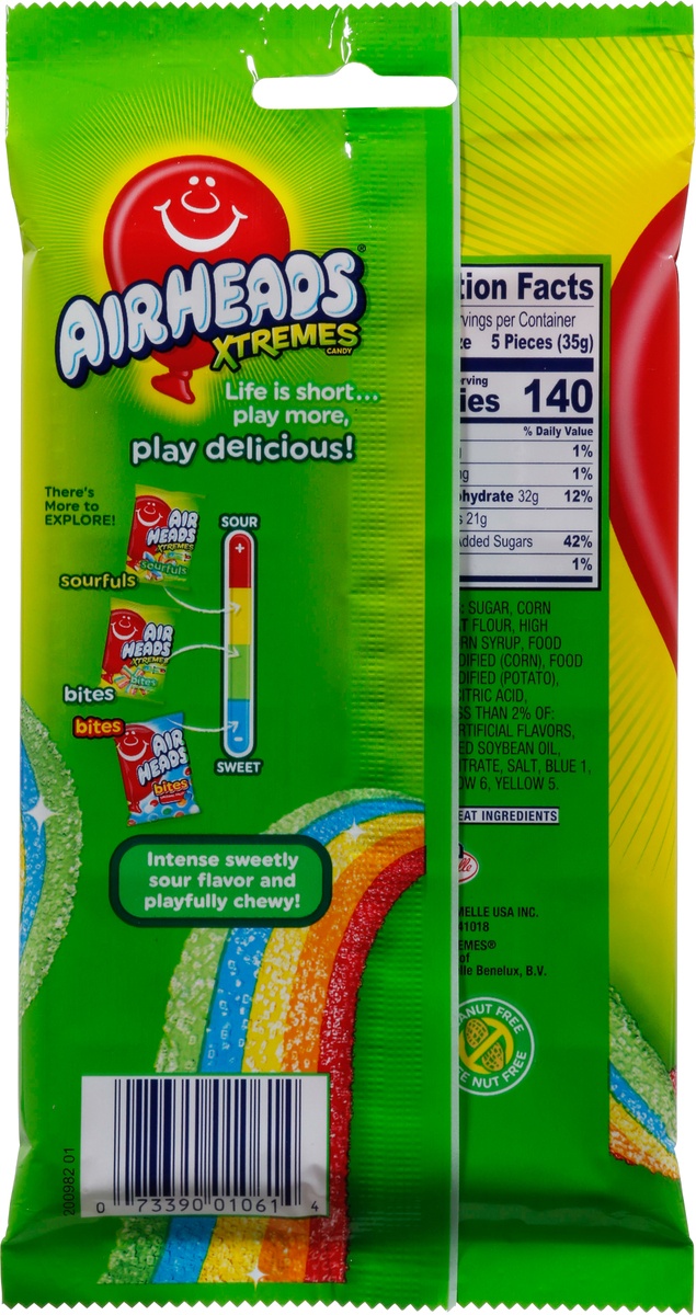 slide 10 of 11, Airheads Extremes Rainbow Berry Sour Candy, 4.5 oz