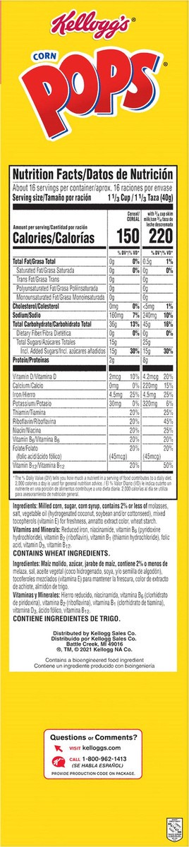 slide 13 of 13, Corn Pops Kellogg's Corn Pops Original Breakfast Cereal, 22.6 oz