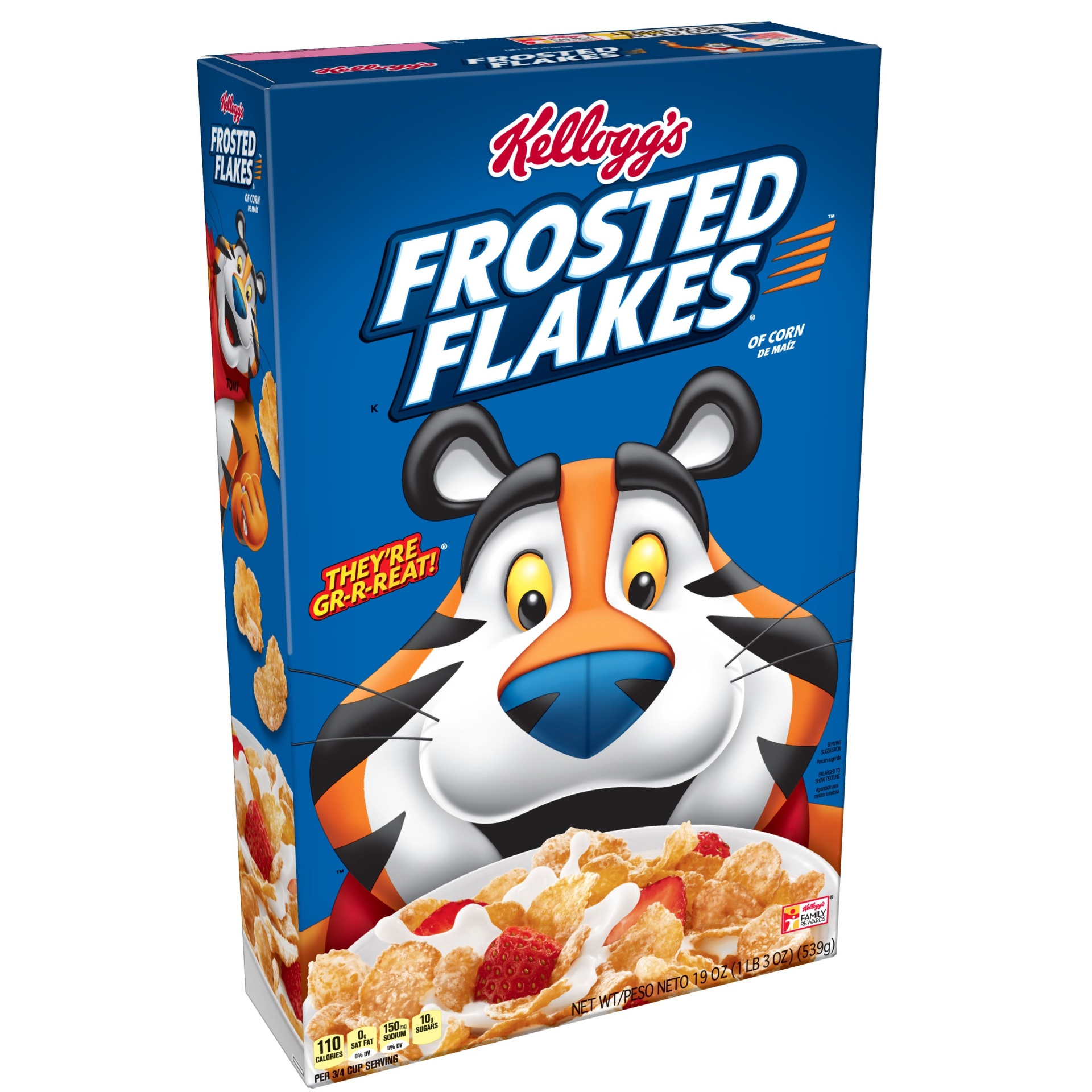 slide 1 of 1, Frosted Flakes Breakfast Cereal - Kellogg's, 19 oz