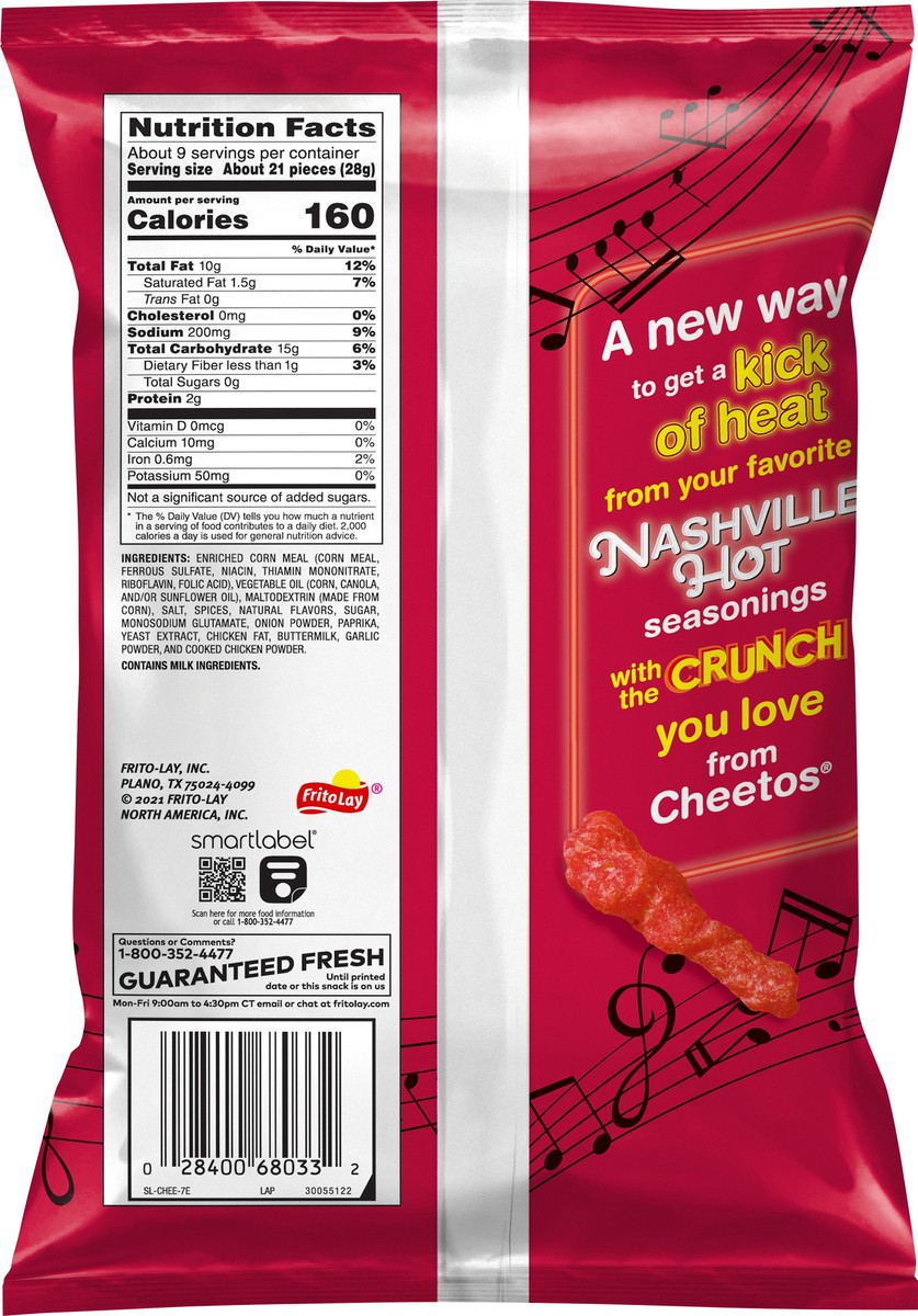 slide 3 of 7, Cheetos Crunchy Nashville Hot Flavored Cheese Snacks 8.5 oz Bag, 8.5 oz