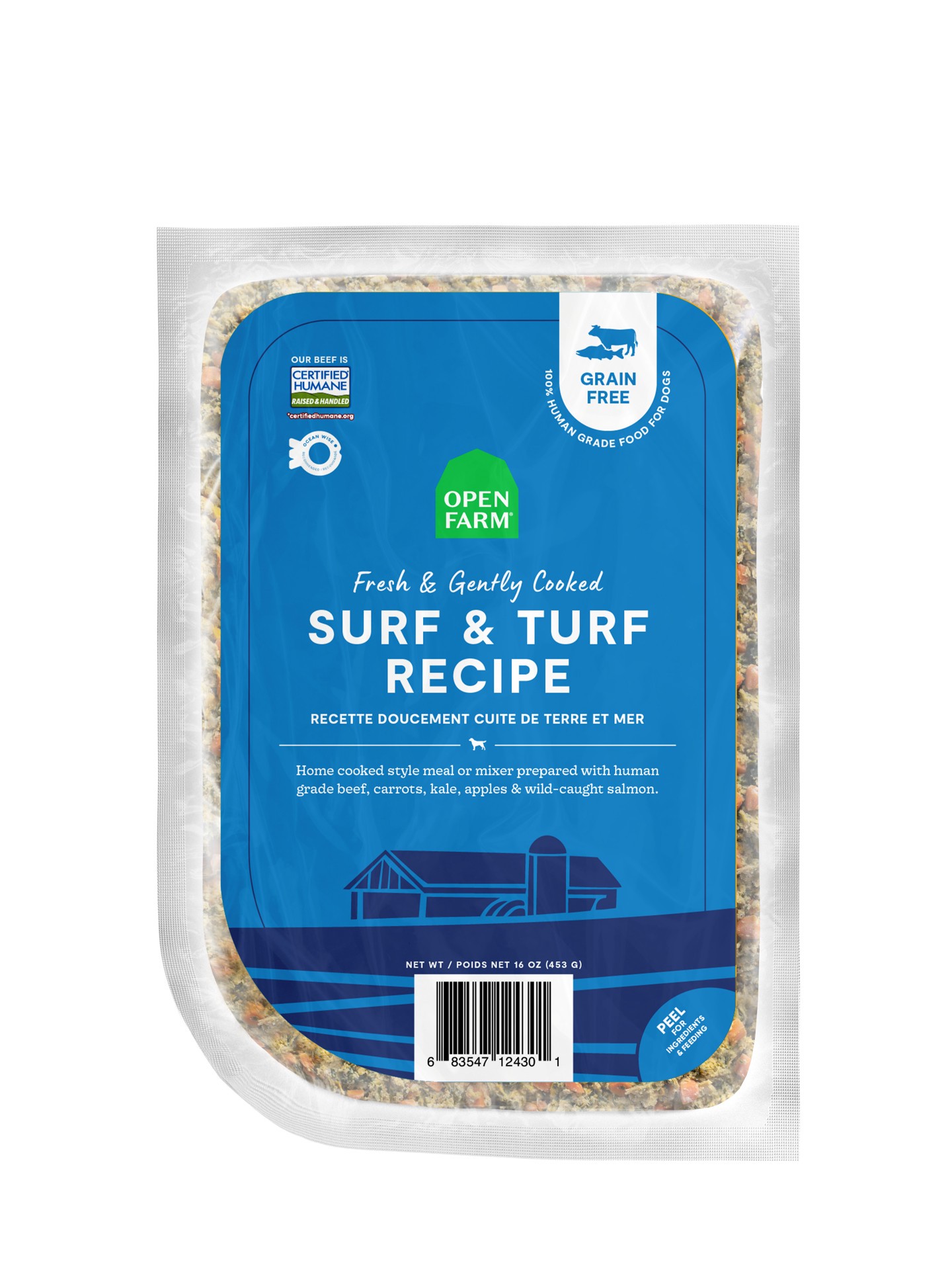 slide 1 of 1, OPEN FARM Surf & Turf Recipe Gently Cooked for Dogs 16 oz, 16 oz