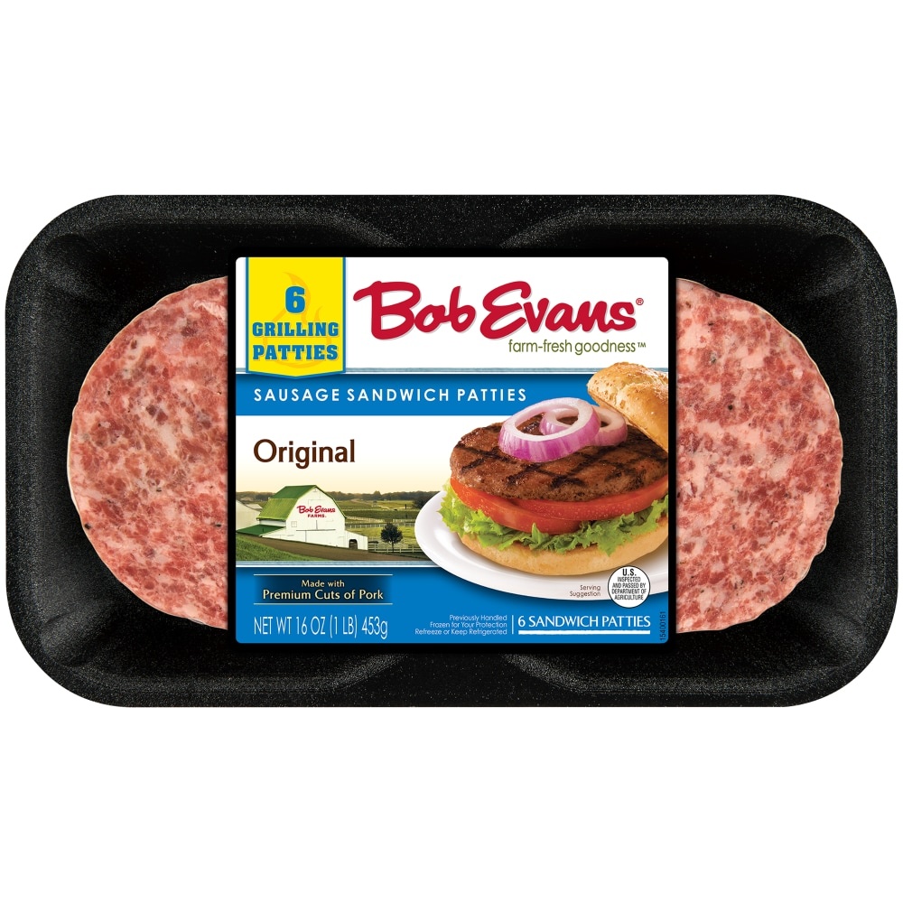 slide 1 of 1, Bob Evans Original Sausage Sandwich Patties, 16 oz