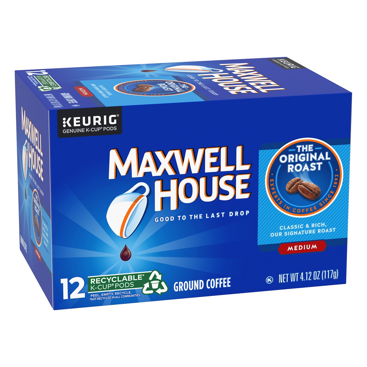 slide 6 of 9, Maxwell House Original Roast Medium Roast K-Cup Coffee Pods, 12 ct. Box, 12 ct