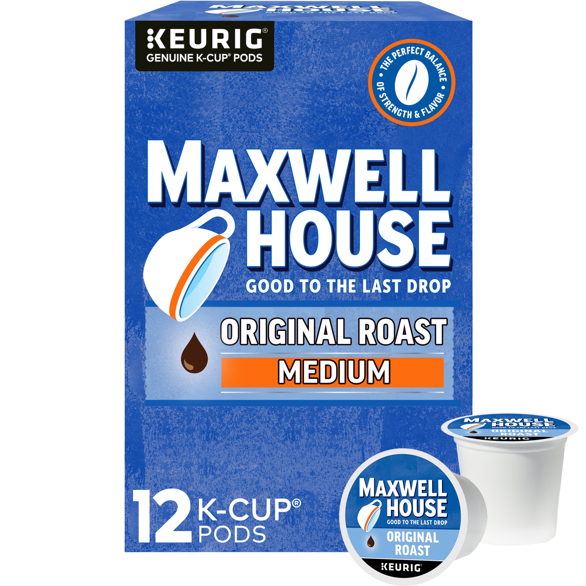 slide 1 of 7, Maxwell House Original Roast Medium Roast K-Cup® Coffee Pods, 4.12 oz
