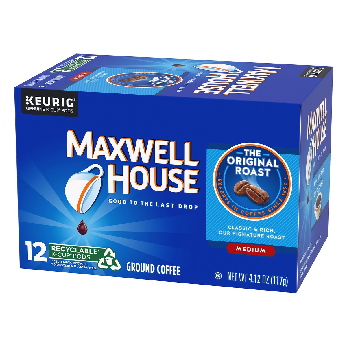 slide 4 of 9, Maxwell House Original Roast Medium Roast K-Cup Coffee Pods, 12 ct. Box, 12 ct