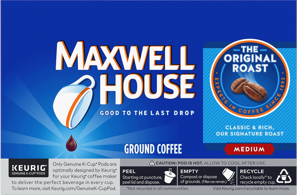 slide 4 of 9, Maxwell House Original Roast Medium Roast K-Cup Coffee Pods, 12 ct. Box, 12 ct