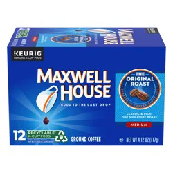 Maxwell House Original Roast Medium Roast K-Cup Coffee Pods, 12 ct. Box