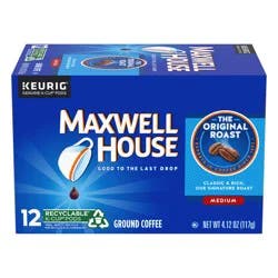 Maxwell House Original Roast Medium Roast K-Cup Coffee Pods, 12 ct. Box