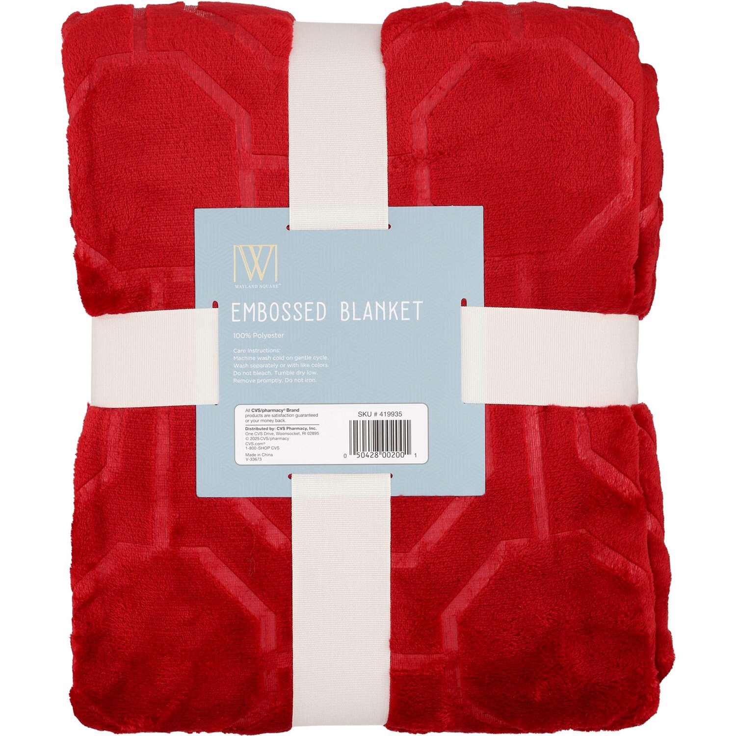 slide 2 of 2, WAYLAND SQUARE Embossed Flannel Blanket, 1 ct