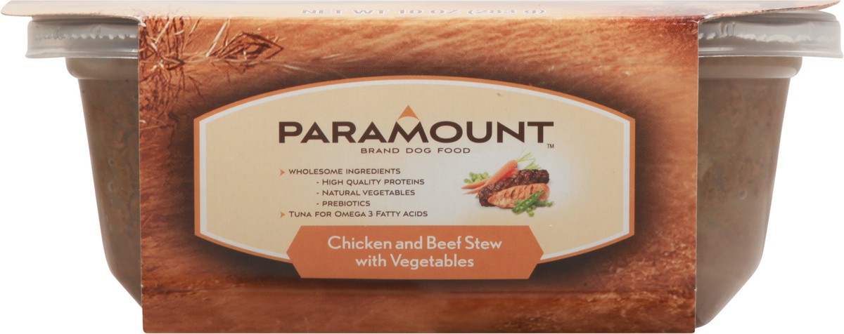 slide 1 of 12, Paramount Chicken and Beef Stew with Vegetables Dog Food 10 oz, 10 oz