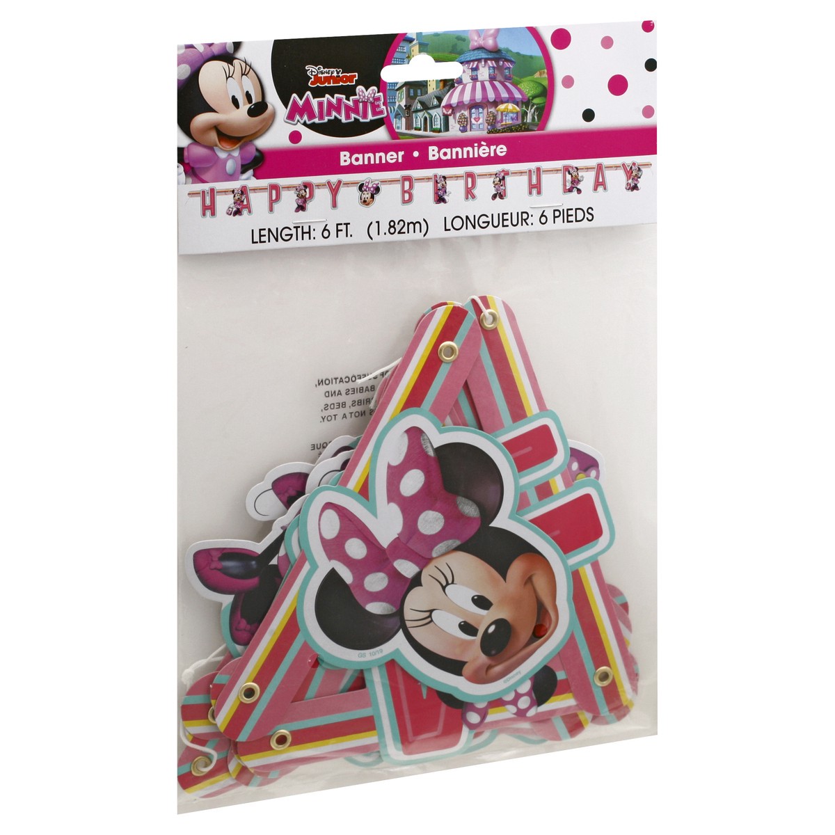 slide 6 of 9, Unique 6 Feet Disney Junior Minnie Happy Birthday Banner 1 ea, 1 ct