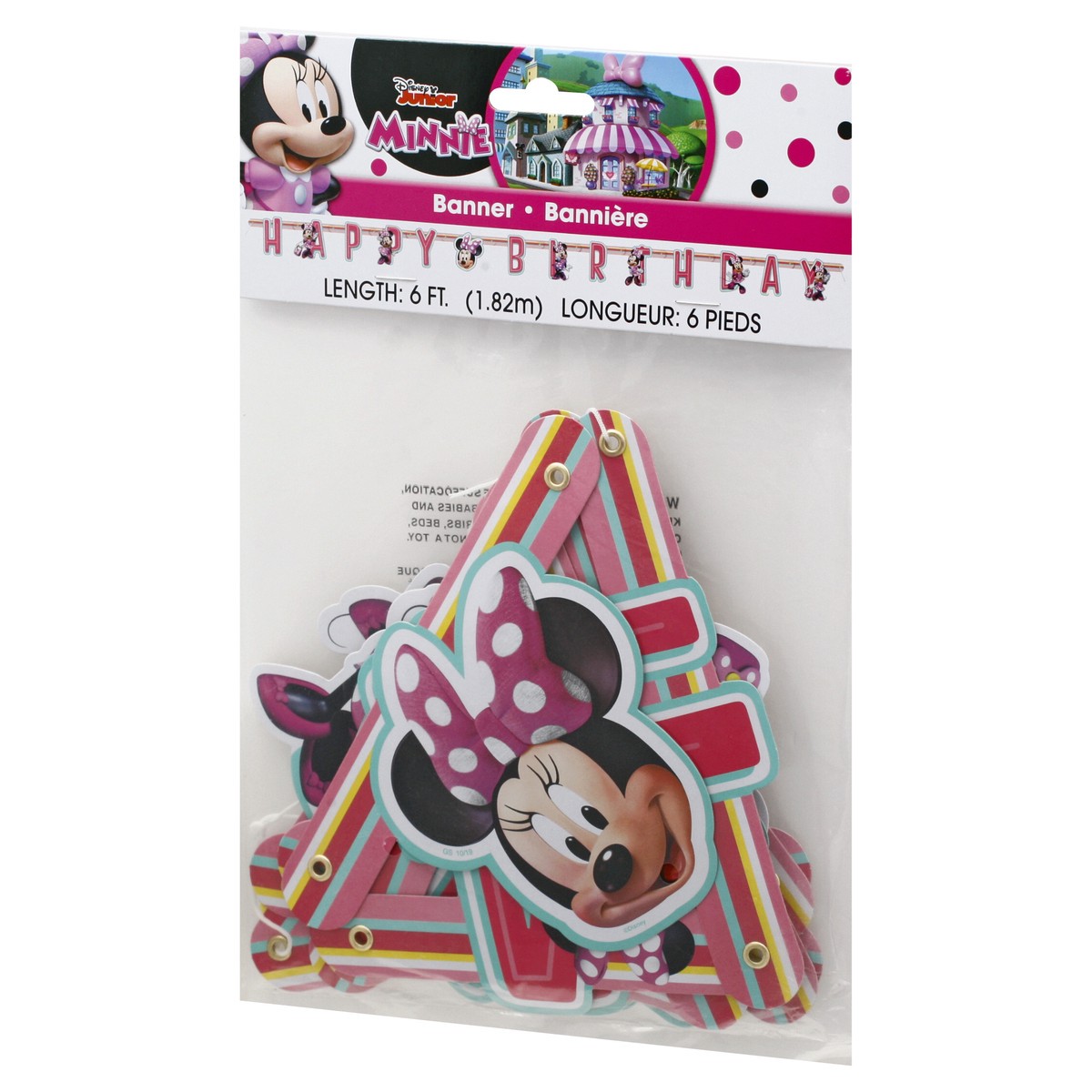 slide 4 of 9, Unique 6 Feet Disney Junior Minnie Happy Birthday Banner 1 ea, 1 ct