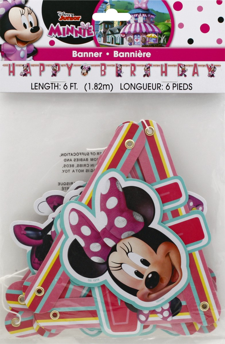 slide 9 of 9, Unique 6 Feet Disney Junior Minnie Happy Birthday Banner 1 ea, 1 ct