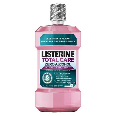 slide 1 of 1, Listerine Total Care Zero Alcohol Fresh Mint Anti-Cavity Mouthwash , 1 liter