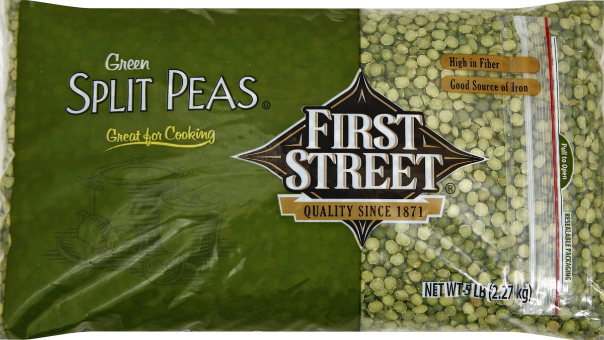 slide 3 of 6, First Street Green Split Peas, 5 lb