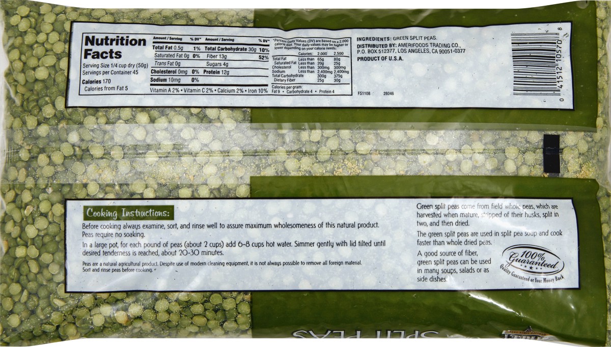 slide 4 of 6, First Street Green Split Peas, 5 lb
