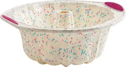 Trudeau Confetti Fuchsia Fluted Cake Pan