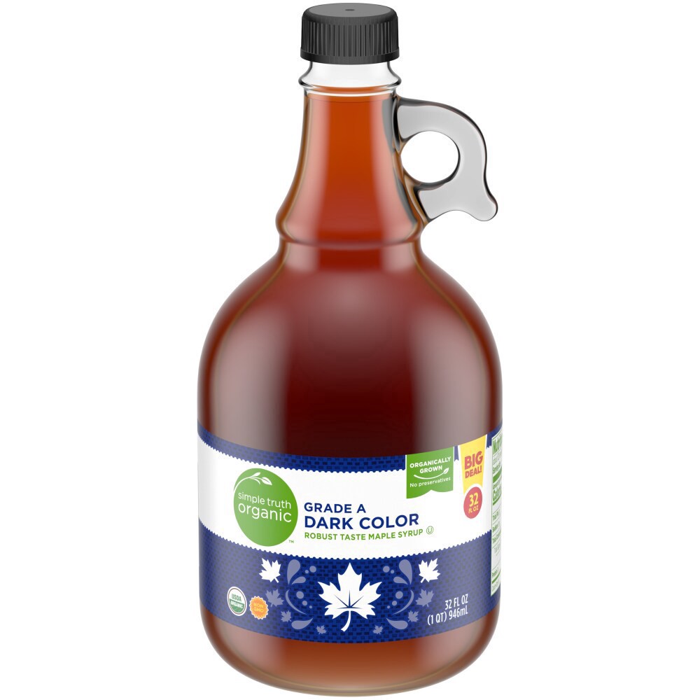 slide 2 of 4, Simple Truth Organic Grade A Dark Color Robust Taste Maple Syrup, 32 fl oz