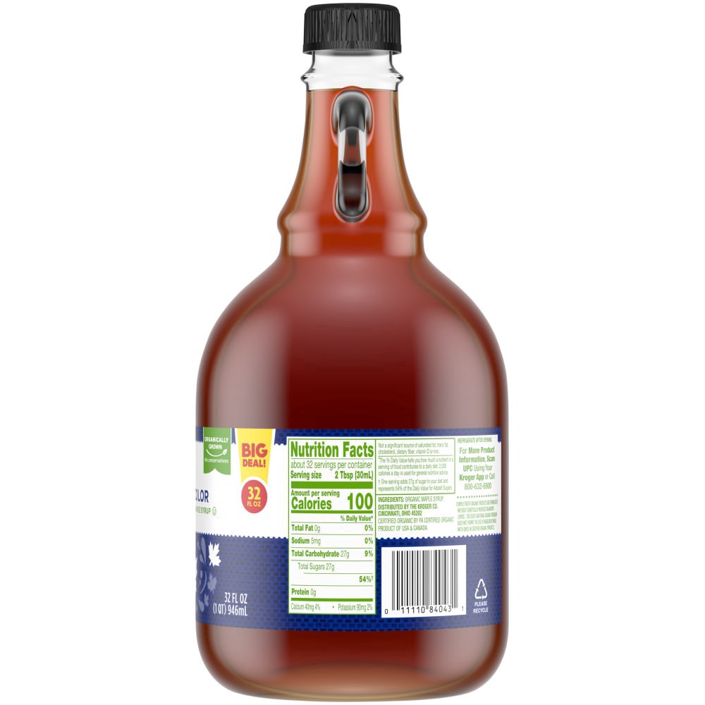 slide 3 of 4, Simple Truth Organic Grade A Dark Color Robust Taste Maple Syrup, 32 fl oz