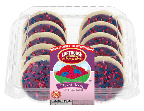 slide 1 of 1, Lofthouse Mixed Berry Frosted Sugar Cookies, 13.5 oz