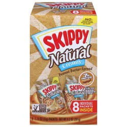 Skippy Natural Creamy Peanut Butter Spread 8-1.15 oz. Packets