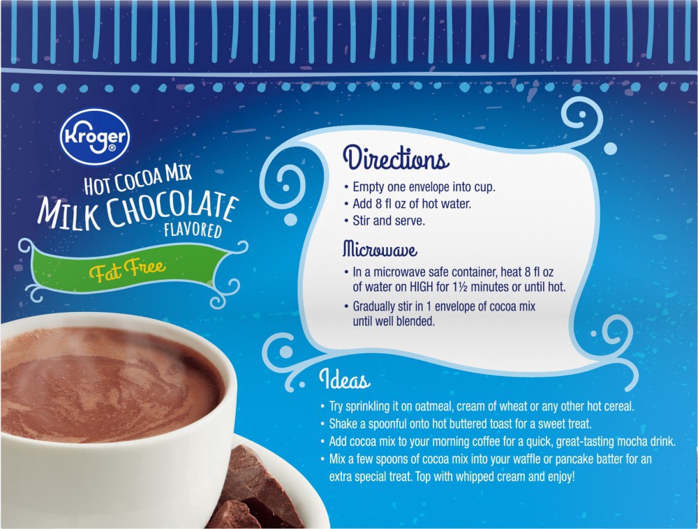 slide 6 of 6, Kroger Fat Free Milk Chocolate Hot Cocoa Mix, 8 ct / 7.9 oz