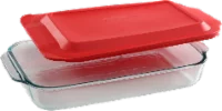 Pyrex Sculpted Oblong Dish with Red Lid