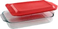 Pyrex Sculpted Oblong Dish with Red Lid