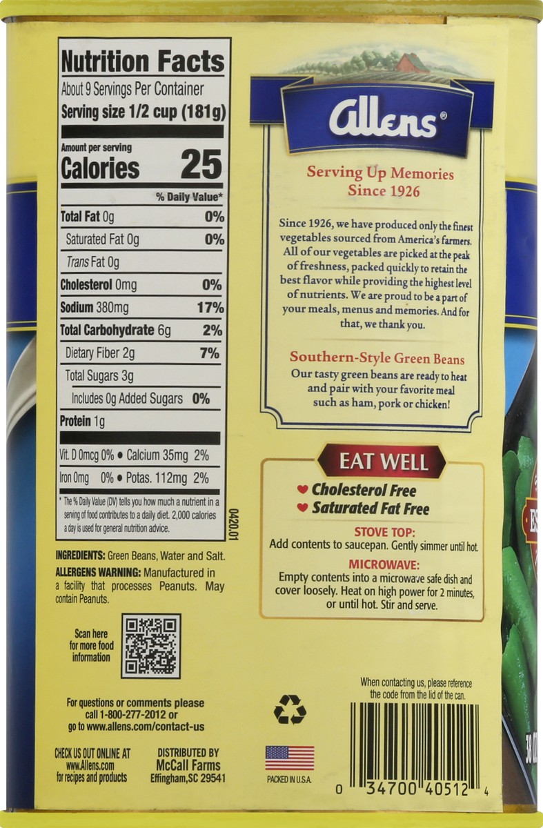 slide 5 of 9, Allens Blue Lake Green Beans 38 oz, 38 oz